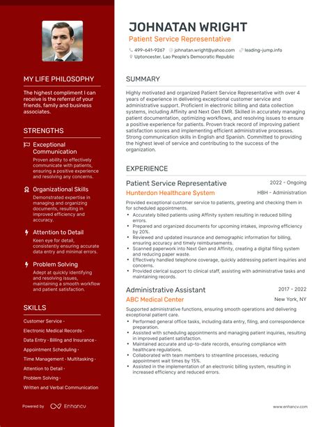 3 Successful Patient Service Representative Resume Examples And Writing Tips for 2024