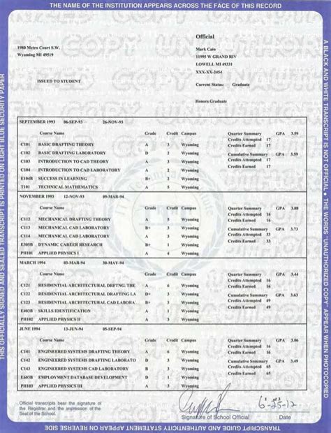 ITT Official Transcript
