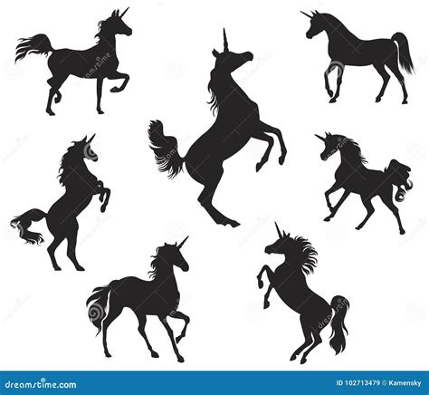 Silhouette of Unicorn stock vector. Illustration of vector - 102713479