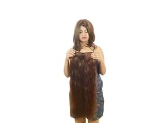 Ritzkart Remy Human Hair Double Drown Extensions 18" Long & Light Brown ...