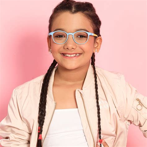 Buy Kids Glasses: Matte Sky Blue Yellow Sky Blue Full Rim Round Kids 8 ...