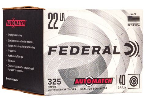 Ammo Bros | FEDERAL CARTRIDGE CO AUTOMATCH .22LR 40GR LRN 325RD BOX