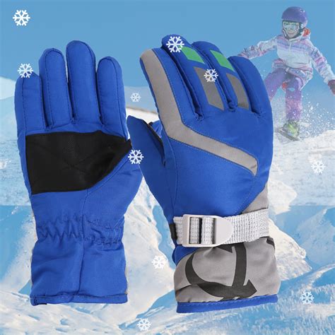 Shldybc Toddler Girls Boys Snow Gloves Kids Water Proof Ski Mitten ...
