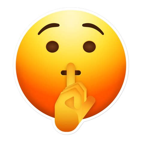 Shushing Face Emoji - Hush Quiet Shhh - Bubble-free Stickers - Etsy