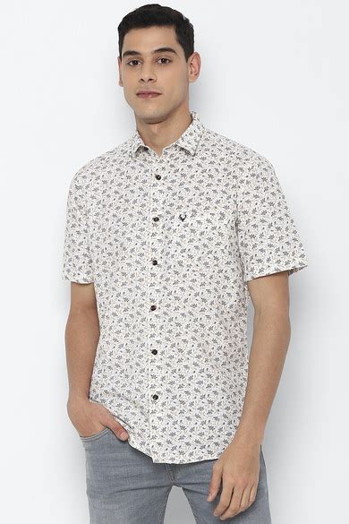 Buy Men White Regular Fit Printed Half Sleeves Casual Shirt Online ...