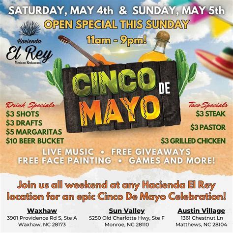 Cinco de Mayo Celebration at Hacienda El Rey May 4-5 - Charlotte On The ...