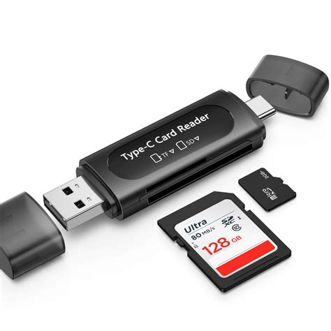 Kinsound 4 in 1 SD & TF Card Reader with Type-C & USB Ports, Portable ...