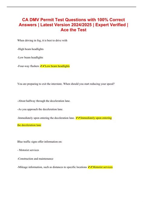 DMV Permit Questions 的图像结果
