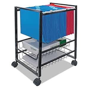 Advantus Mobile File Cart with 2 Sliding Baskets, 19.5 x 16 x 13 Inches ...
