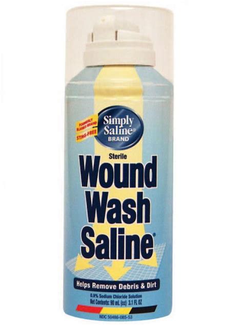 Simply Saline Wound Wash Saline, Sterile Sodium Chloride Solution, No Burning or Stinging, 3 ...