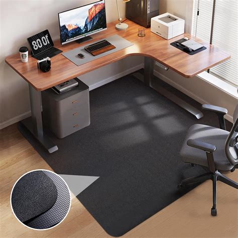 Office Chair Mat for Hardwood Floor: 53"x45" Large Black Rolling Chair ...