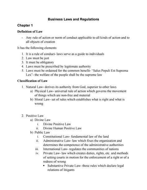 Business Laws and Regulations - Business Laws and Regulations Chapter 1 ...