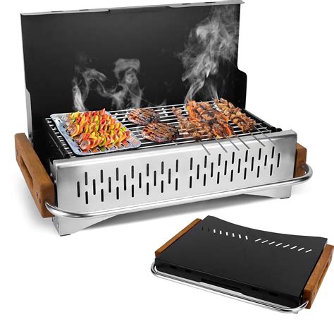 Amazon.com: RIFPOD Portable Charcoal Grill - Stainless Steel Small ...