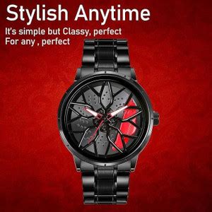 elivor Spinning car wheel rotating gyro red & black watch ELIVOR ...