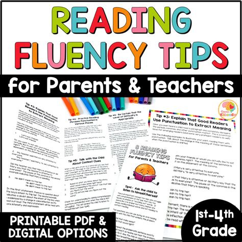 Reading Fluency Tips | Reading Tips for Fluency Strategies for Parents ...
