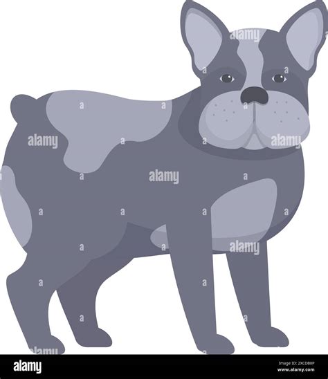 Gray french bulldog with black spots standing on four legs Stock Vector ...