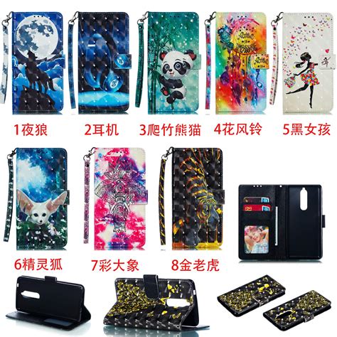 FairOnly for Nokia 5.1 3D Coloured Painted PU Magnetic Clasp Wallet ...