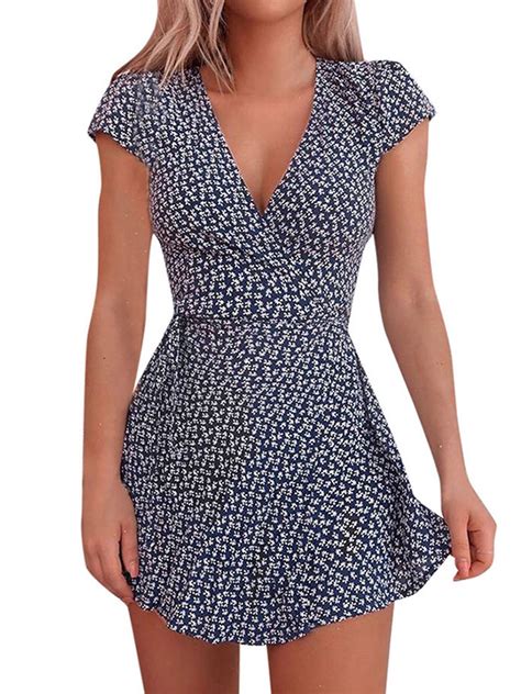 Enwejyy Women Floral Short Sleeve Casual Dress - Walmart.com