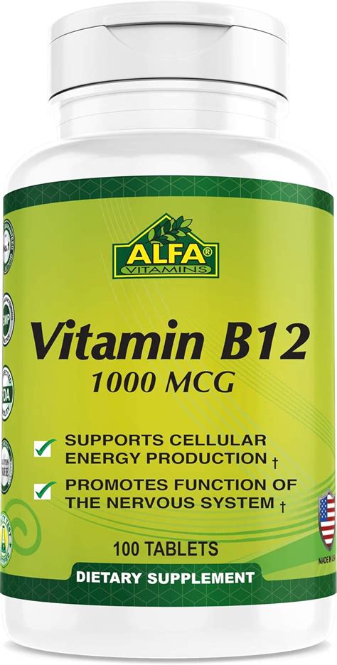 Buy Vitamin B12 1000 Mcg 100 Tablets. Immune System. Nerves and Brain ...