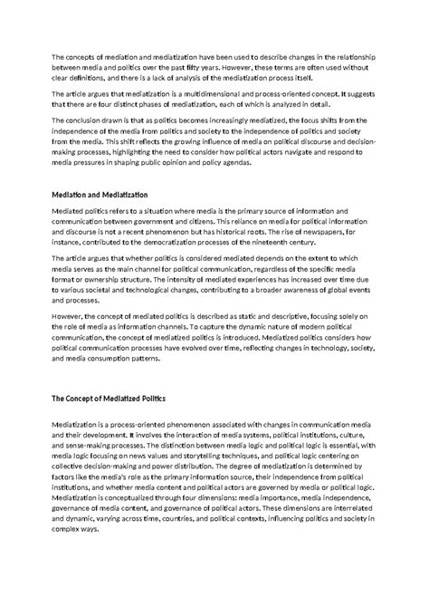 Walton - Summary BA(Hons) Journalism - The concepts of mediation and ...