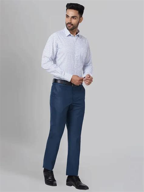 Men Petrol Smart Fit Structure Polyester Blend Trouser – MyRaymond