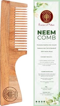 Ayurveda Amrita Neem Wood Comb with Handle for Stimulating Hair Growth ...