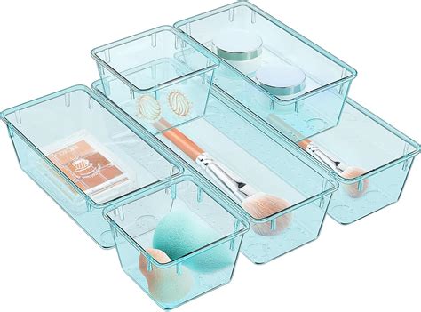 Amazon.com: WOWBOX 6 Pack Clear Drawer Organizer Set, Acrylic Drawer ...