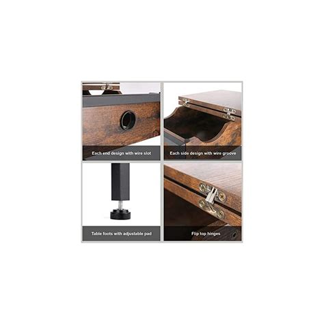 Buy CCCEI Narrow End Table with USB-C Fast Charging Station, Wood Couch ...