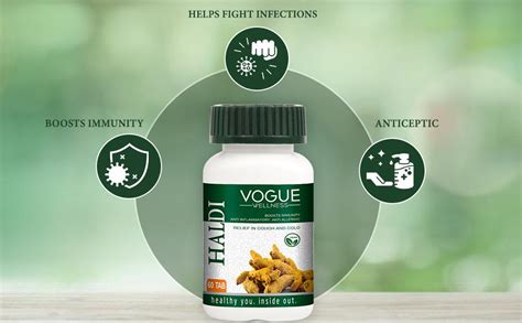 Buy Vogue Wellness Haldi Tablets - Health Booster Turmeric Tablets ...