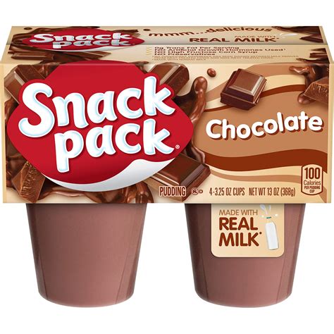 Amazon.com : Snack Pack Chocolate Pudding Cups, 4 Count, 12 Pack ...