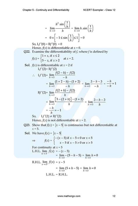 Image result for Maths Class 12 Chapter 5 Question PDF