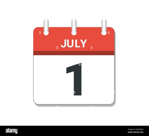 July 1st calendar icon vector. Concept of schedule, business and tasks ...