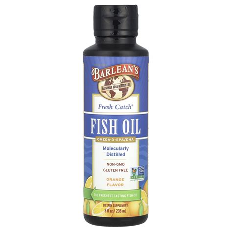 Barlean's Fresh Catch®, Fish Oil, Omega-3 EPA/DHA, Orange, 8 fl oz (236 ...