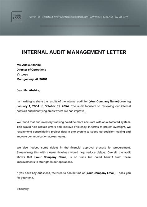 Free Management Letter Templates, Editable and Printable