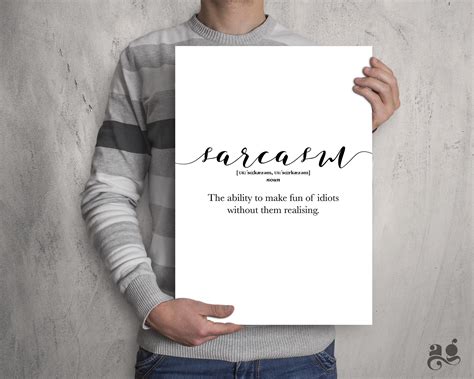 Funny Word Definition Print Sarcasm Definition Poster Wall - Etsy India