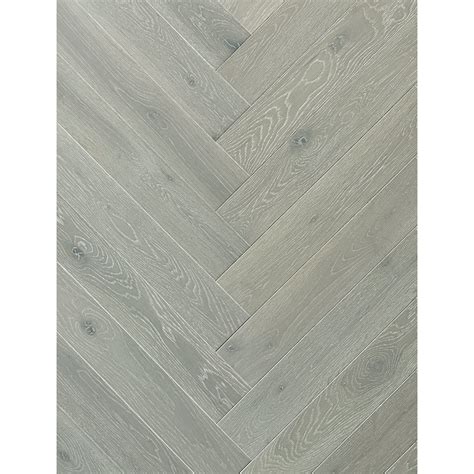 Scarborough Grey Classic Grade Oak Herringbone Engineered Wood Flooring ...
