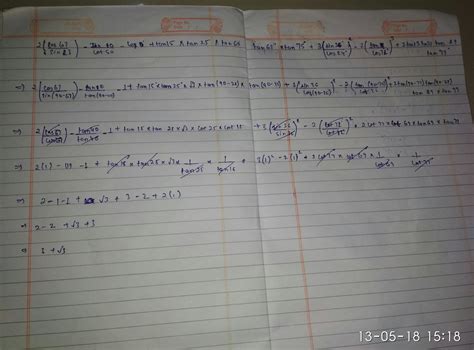 Without using trigonometric tables, prove that:2Cos 67/Sin23 - tan40 ...