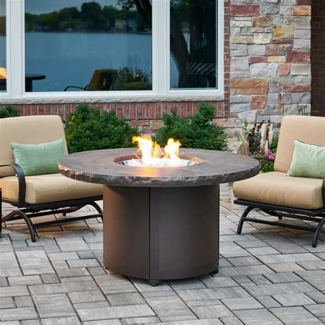 Outdoor GreatRoom Beacon Chat Height Gas Fire Pit Table - Fire Pits ...