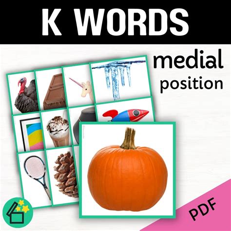 K Words | Words with K in the middle | Speech Therapy Resources | pdf ...