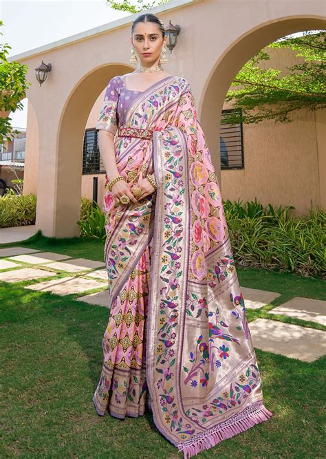 Shop Patola Paithani Handloom Silk Pink Saree Online India USA UK ️ ...