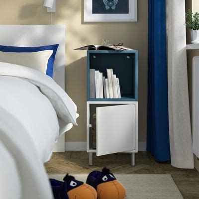EKET cabinet combination with legs, white/dark grey-blue, 35x35x80 cm ...