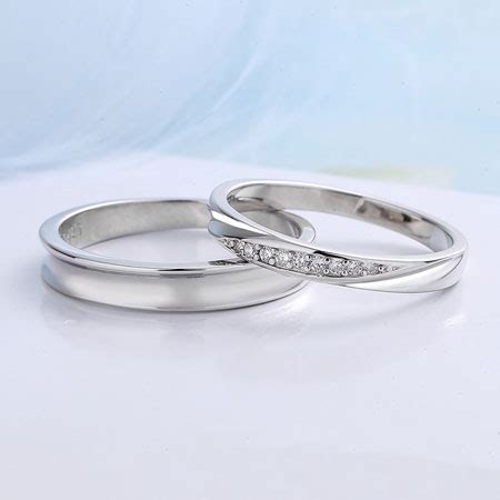 See related image detail. Sterling Silver His and Hers Wedding Band Set - JewelryEva