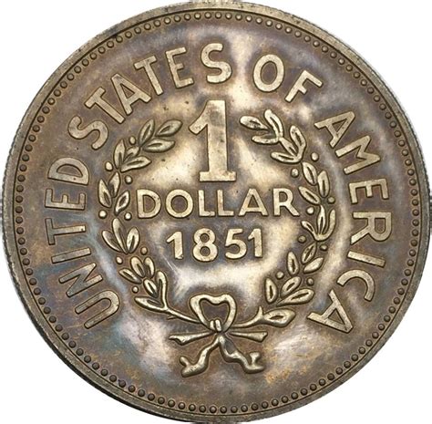Rare 1851 USA American Indian Head Dollar Silver Color Cool Coin ...