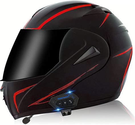 Buy TYYCKJ Motorcycle Bluetooth Helmet Modular Helmet with Dual Visor ...