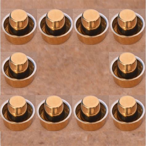 Buy Stainless Steel Solid Dabara Set with Gold Plated | South Indian ...