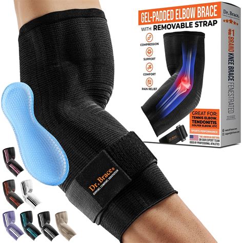 DR. BRACE® Elite Elbow Brace Support, Breathable Elbow Compression Sleeve with Gel Pad for ...