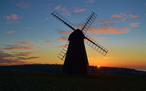 Download wallpaper 3840x2400 mill, field, grass, sky, sunset 4k ultra ...