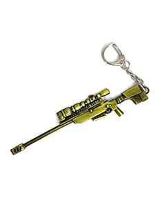 GuardF Metal AWM Sniper Devil Golden Skin Weapon Gun Key Chain Keyrings ...