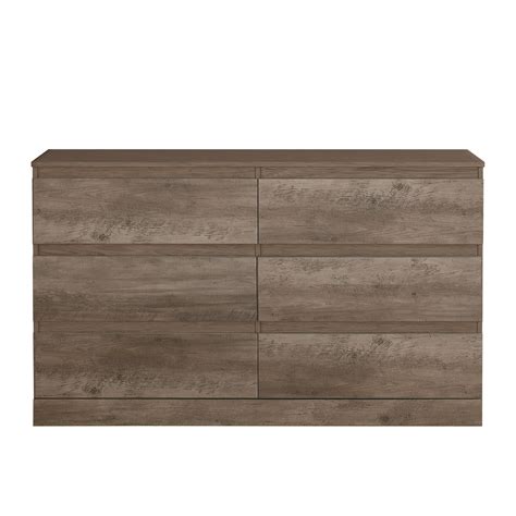 Buy Brindle 6-Drawer Horizontal Dresser, Gray Oak Finish, by Hillsdale ...