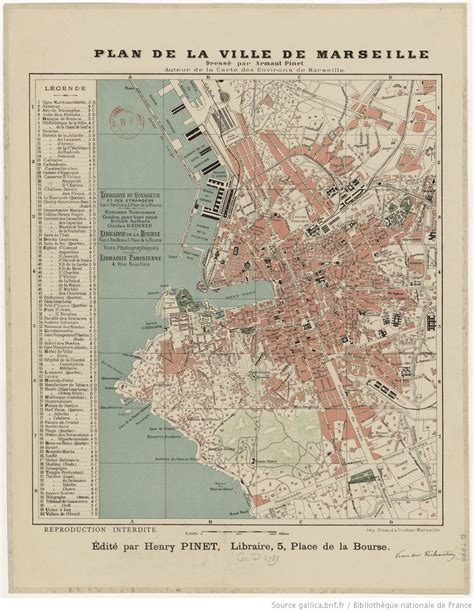 Map of the city of Marseille by Armand Pinet